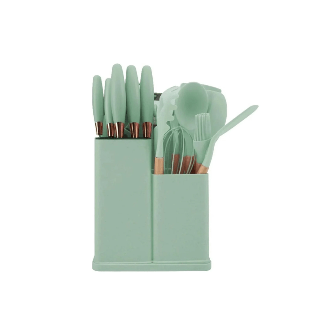 SET 19PCS UTENSILIOS DE COCINA SILICONA ANTIADHERENTE - MASTERCHEF