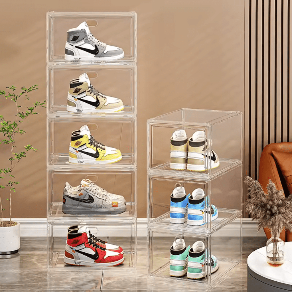 CAJA ACRÍLICA ORGANIZADORA ZAPATILLAS, CALZADO & ACCESORIOS TAPA MAGNETICA - IRONBOX