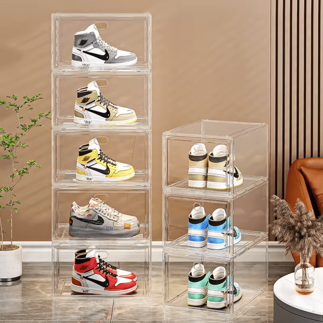CAJA ACRÍLICA ORGANIZADORA ZAPATILLAS, CALZADO & ACCESORIOS TAPA MAGNETICA - IRONBOX