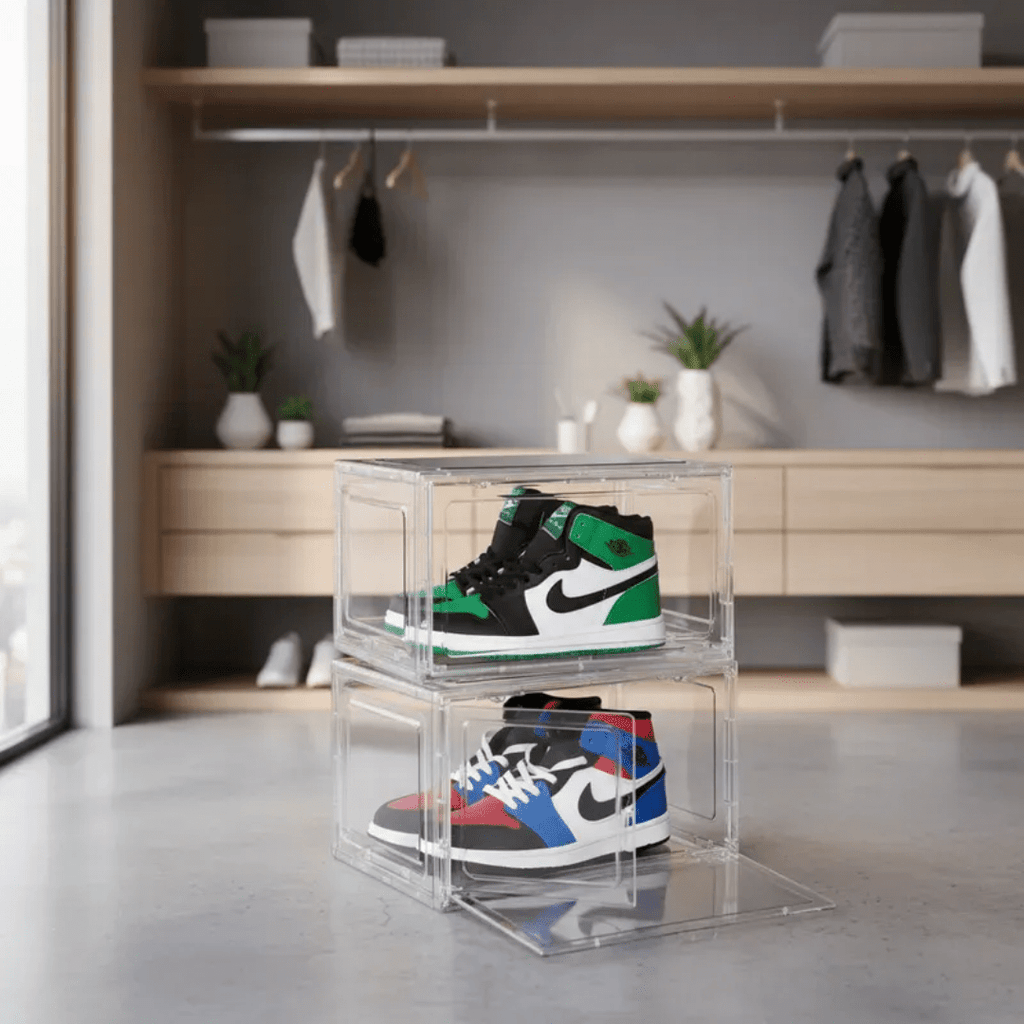 CAJA ACRÍLICA ORGANIZADORA ZAPATILLAS, CALZADO & ACCESORIOS TAPA MAGNETICA - IRONBOX