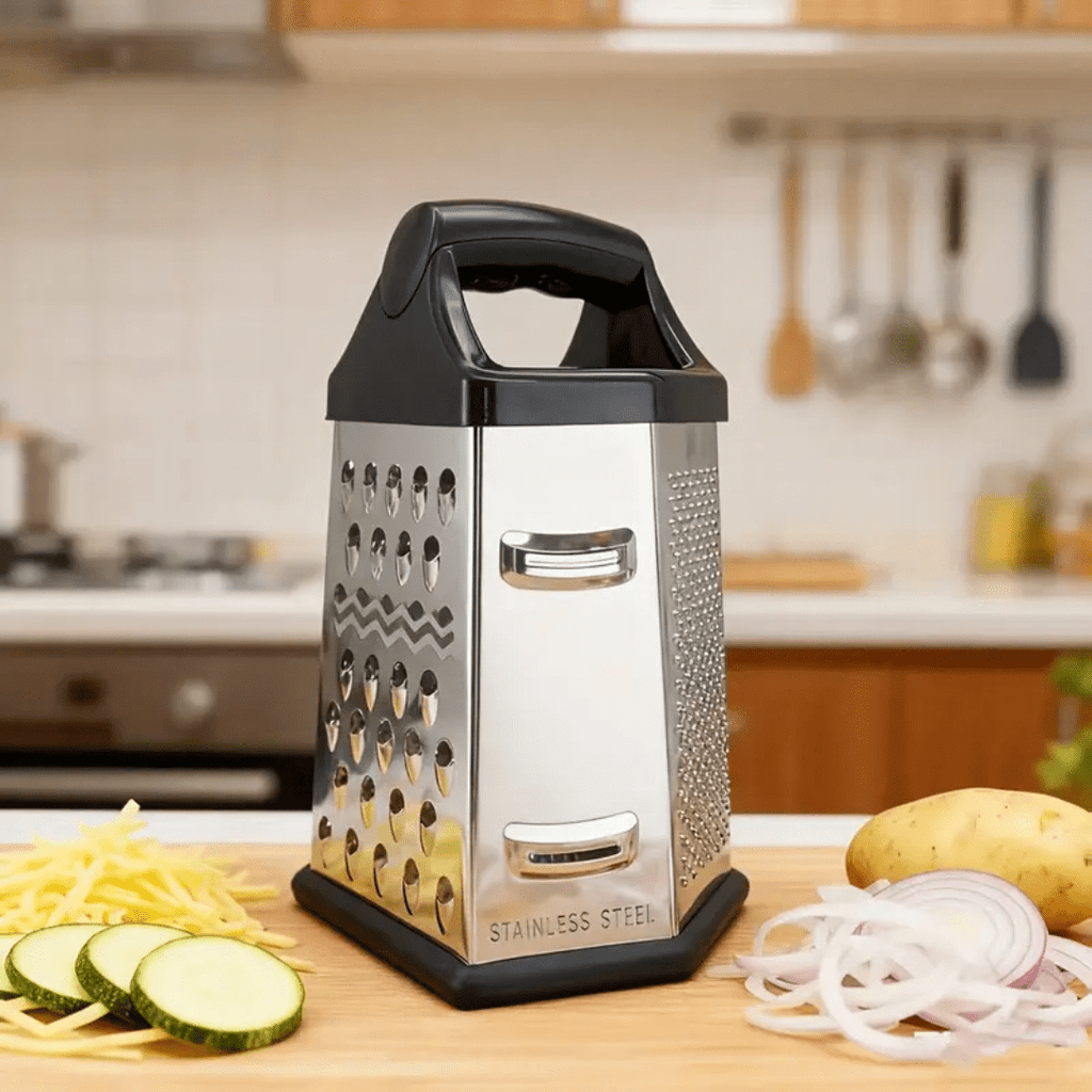 RALLADOR DE COCINA HEXAGONAL DE ACERO INOXIDABLE (6 CARAS) – MULTI GRATE