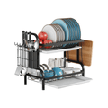 RACK ESCURRIDOR ORGANIZADOR SECADOR DE PLATOS 2 NIVELES NEGRO - RACKING